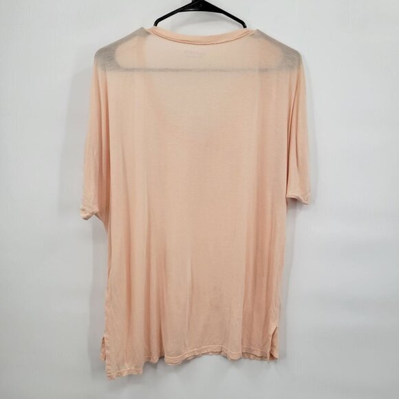 All Saints V-Neck Off-Shoulder Tee Lightweight Top Relaxed Fit Large Womens Pink - Picture 2 of 13